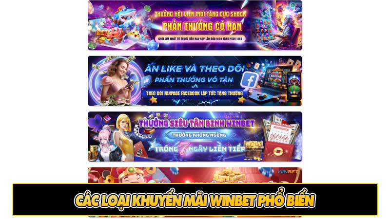 Các loại khuyến mãi Winbet phổ biến