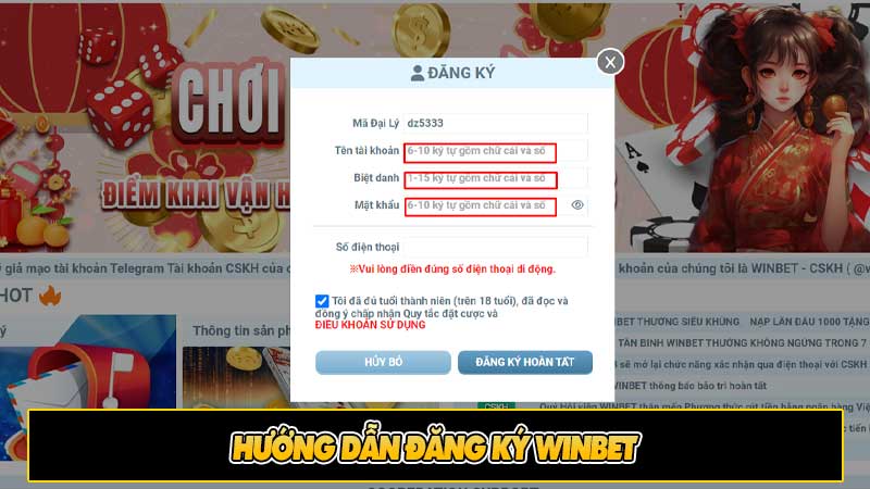 Hướng dẫn đăng ký Winbet